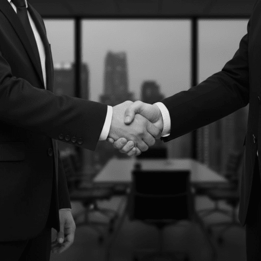 Due uomini si stringono la mano