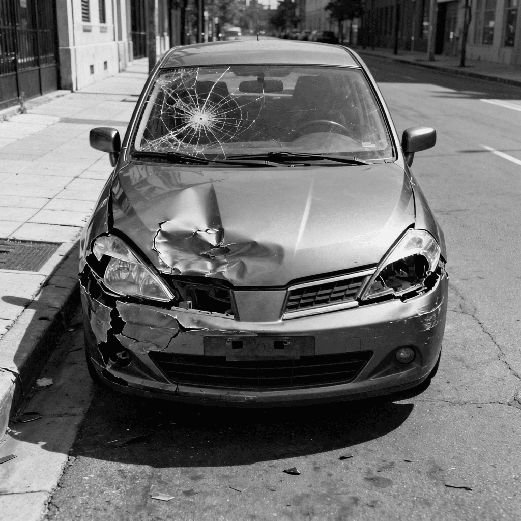 macchina dopo un incidente stradale
